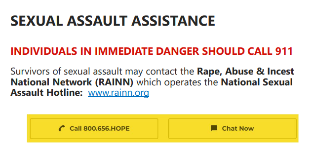 sexual assault hotline