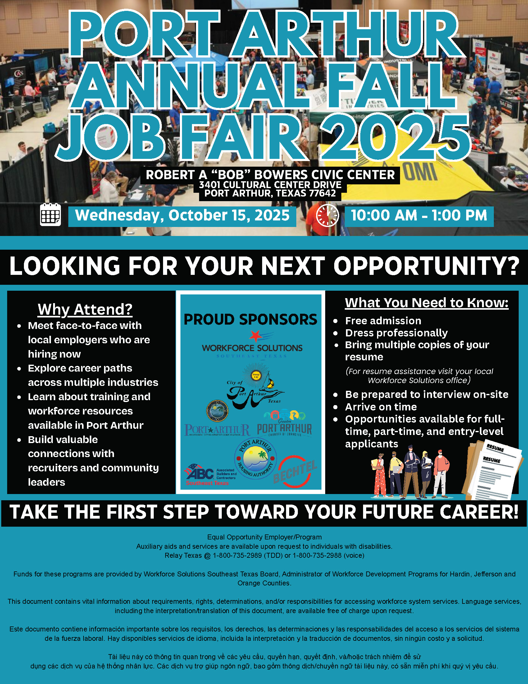 Port Arthur Annual Fall Job Fair Job Seekers 2025